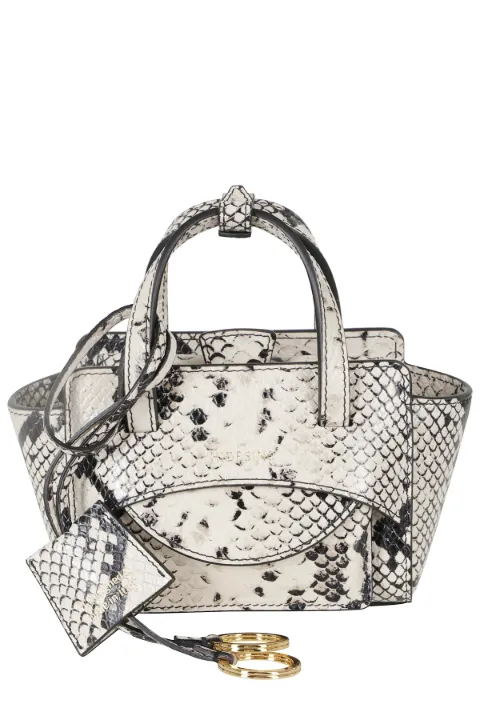 HIDESINS python-effect Flap tote bag Neutrals FL14PT099