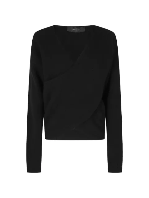 Federica Tosi wrap-style V-neck sweater Black 32001351