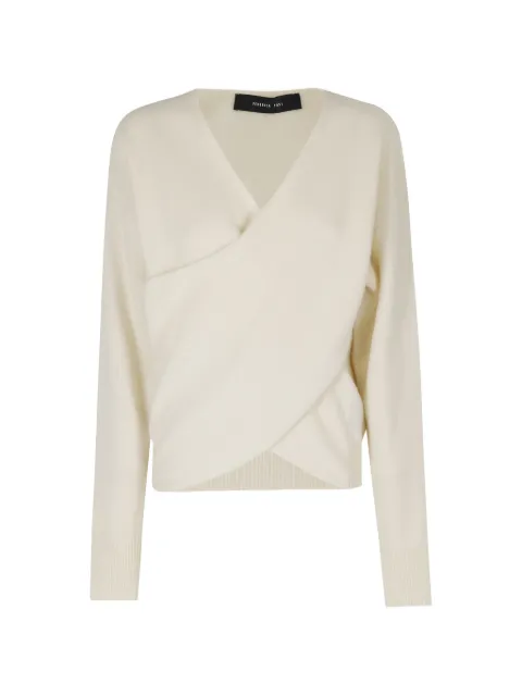 Federica Tosi wrap-style V-neck sweater Neutrals 32001351