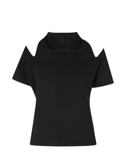 Federica Tosi cut-out short-sleeve blouse Black 31100313099