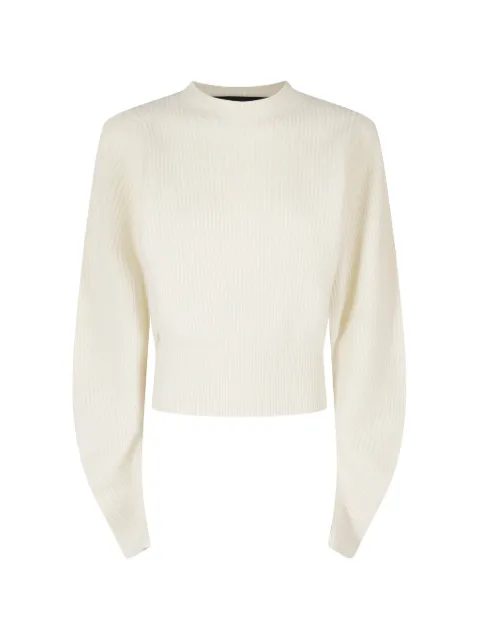 Federica Tosi ribbed-knit crew-neck sweater Neutrals 32002351099