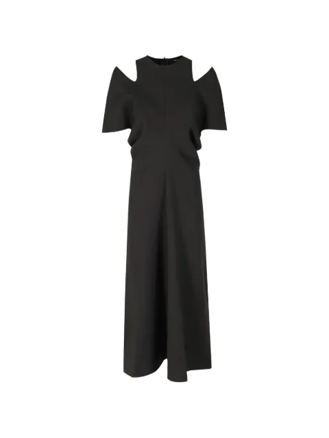 Federica Tosi cold-shoulder flared midi dress Black 31220313
