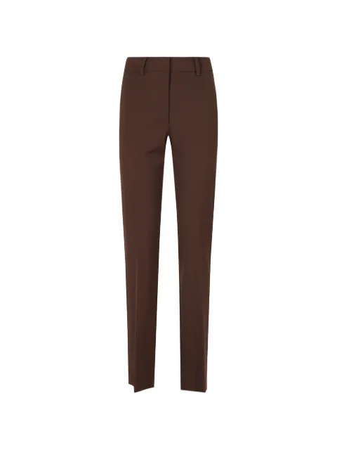 Federica Tosi belt-loops slim-cut trousers Brown 30811303