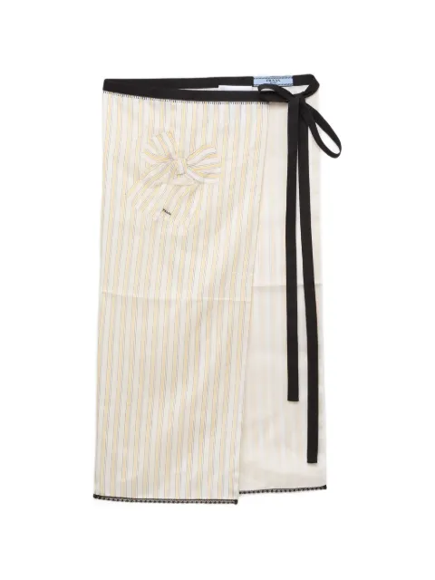 Prada embroidered striped apron Neutrals P701DRSOOO1ACY