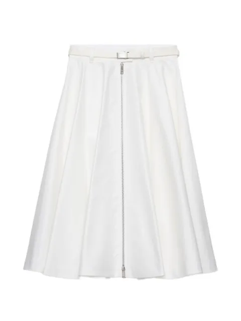 Prada belted zip-front midi skirt White P10B2HSOOO10YP