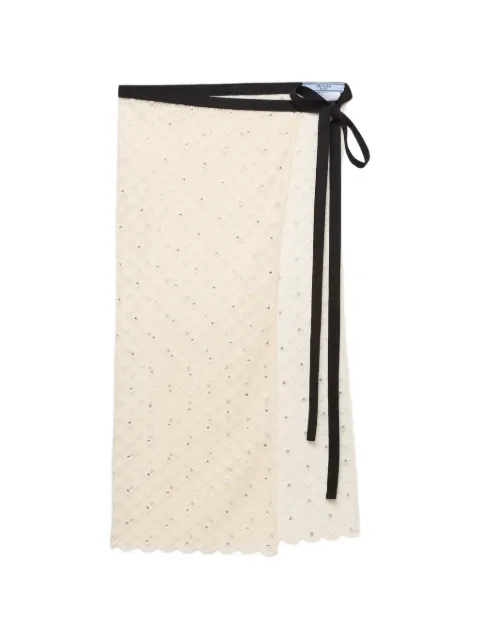 Prada embroidered lace apron Neutrals P702DRSOOO6136