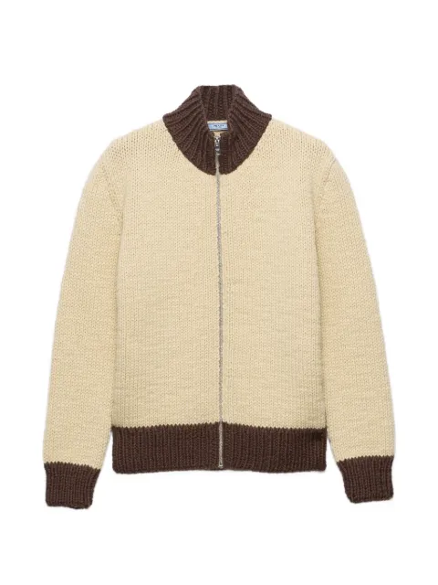 Prada wool zipper cardigan Neutrals P25O57SOOO6833