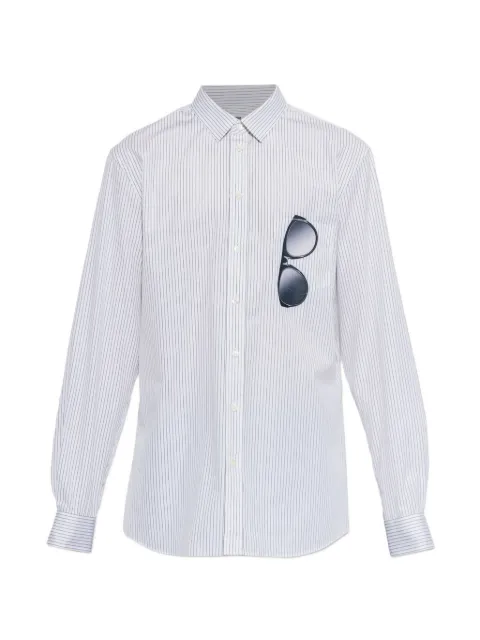 Moschino striped graphic-print shirt White 262ZZA02055232