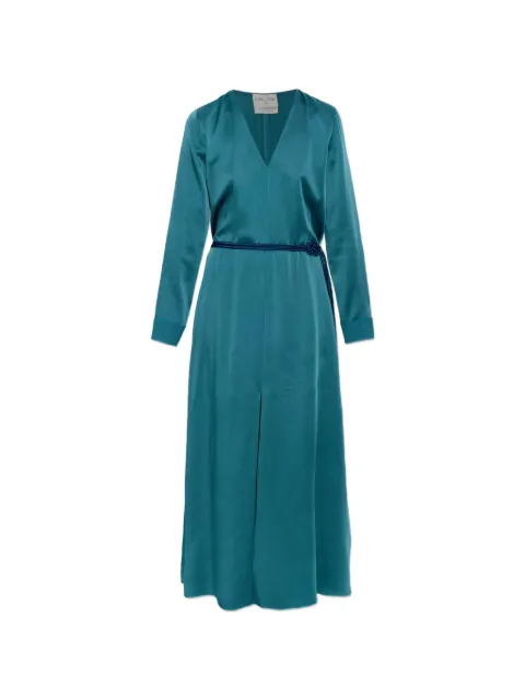 Forte Forte belted V-neck maxi dress Blue 150690