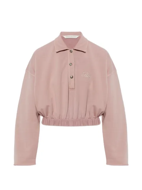 Palm Angels cropped long-sleeve polo shirt Pink PAWGC001FL0013803