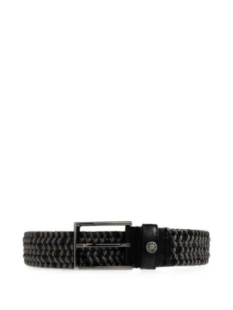 Paul & Shark braided leather-trim belt Black 163160220