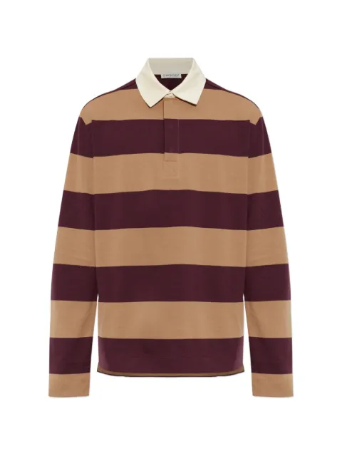 Moncler striped long-sleeve polo shirt Neutrals L20918B0000189BHR