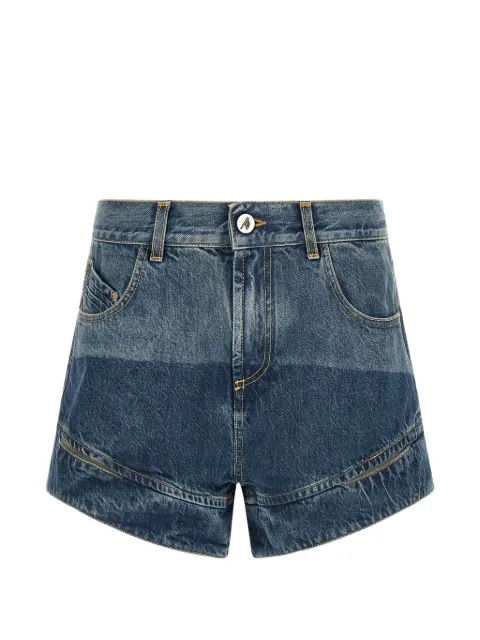 The Attico cut-out curved-hem shorts Blue 261WCQ00022DDD120SD257