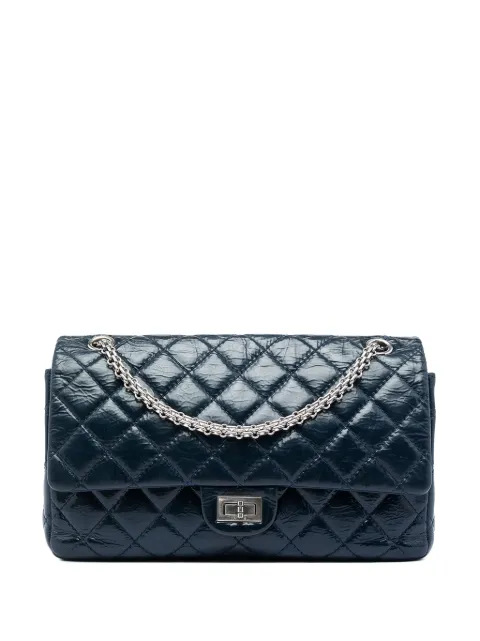 CHANEL Pre-Owned 2010-2011 Quilted Crinkled Patent Reissue 2.55 Double Flap 226 crossbody bag Blue KLXZST8OJPU0YK5Y