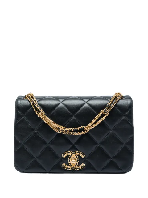 CHANEL Pre-Owned 2021-2026 Small Quilted Lambskin On And On Chain Flap shoulder bag Black G2UJH4ONRAWCPERW