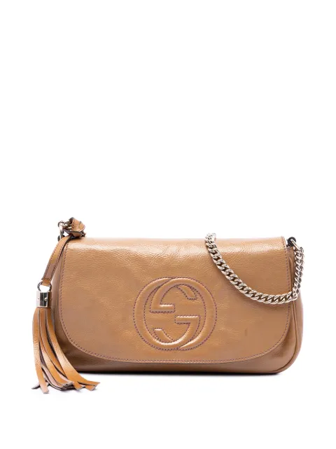 Gucci Pre-Owned 2016-2026 Medium Patent Soho Chain Flap crossbody bag Brown 69WSOG9QXCN7MN7X