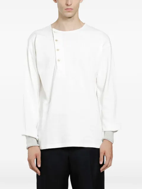 TAIGA TAKAHASHI Lot . 618 Side Henley Neck T-shirt White TT26AW618