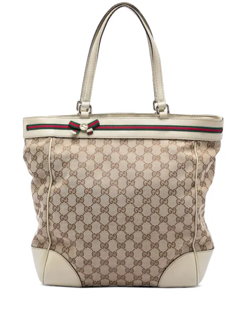 Gucci Pre-Owned 2016-2026 GG Canvas Web Mayfair tote bag Neutrals 0I3QEH0L8D6E47J2
