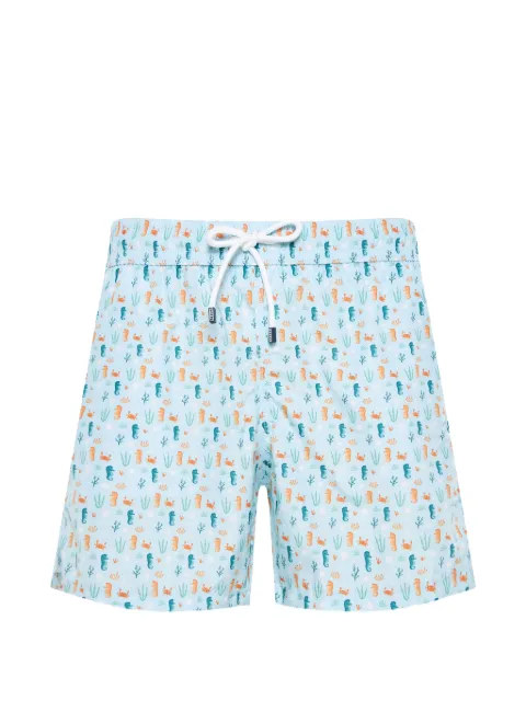 Fedeli seahorse-print drawstring swim shorts Blue TU000318F96