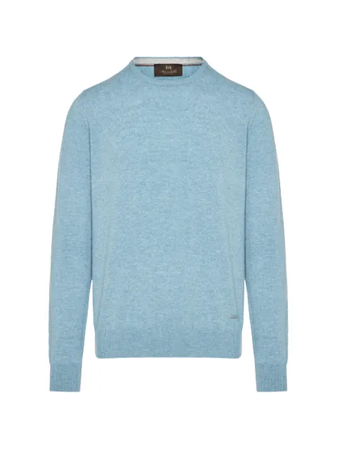 Enrico Mandelli logo-plaque crew-neck sweater Blue 2K076A5268