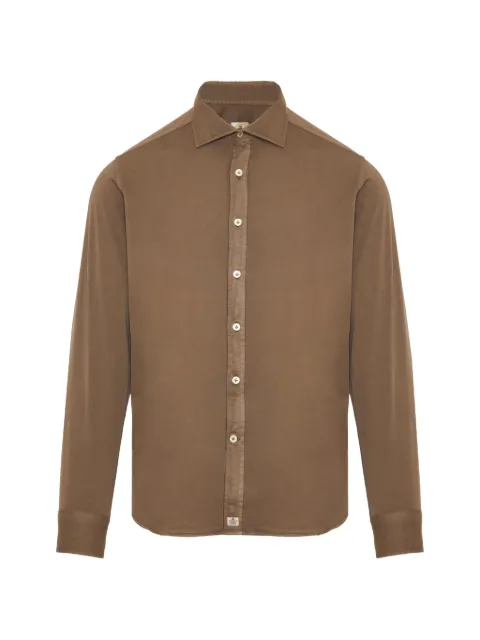Sonrisa point-collar long-sleeve shirt Brown TC161