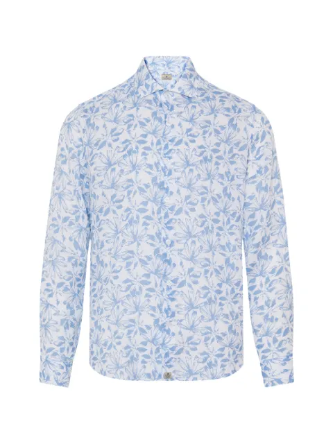 Sonrisa leaf-print long-sleeve shirt White 5132