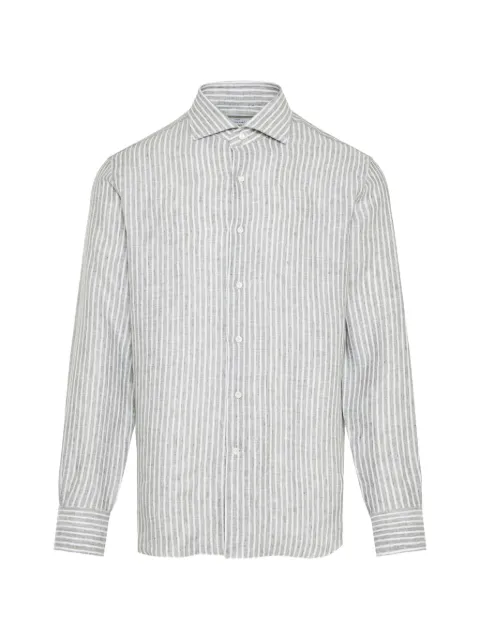 Alessandro Gherardi striped linen shirt Green 7432BP11