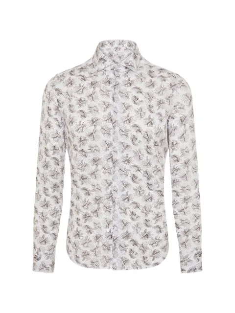Sonrisa palm leaf-print long-sleeve shirt White 15364