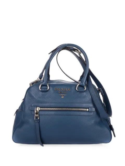 Prada Pre-Owned Vitello Phenix logo-plaque tote bag Blue 197