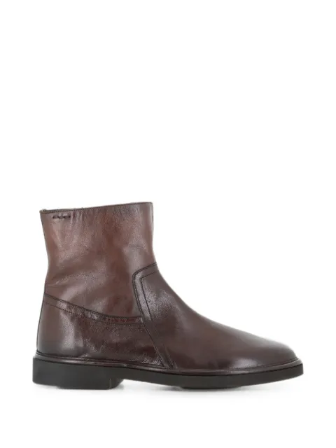 Alexander Hotto side-zip leather boots Brown 70059