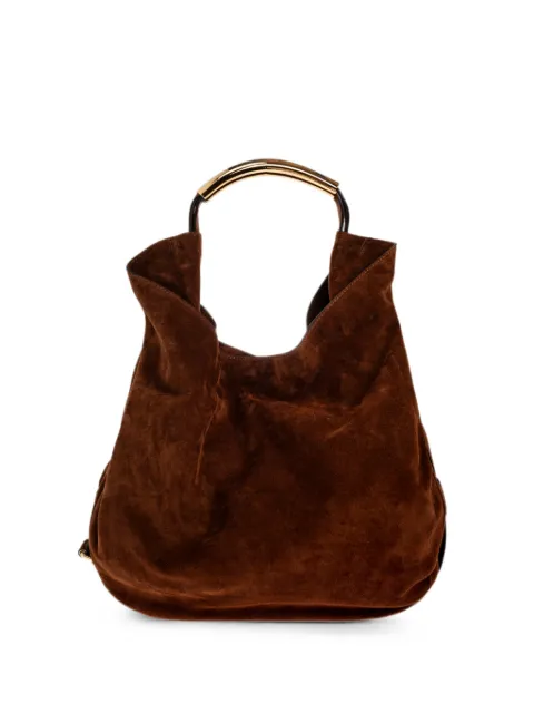 Moschino large Handle Me suede tote bag Brown MC4182PP1POF0