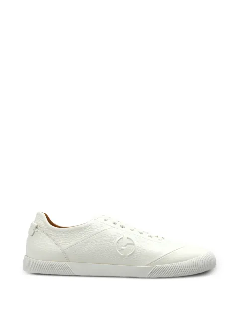 Giorgio Armani embossed-logo leather sneakers White GM004698AF1