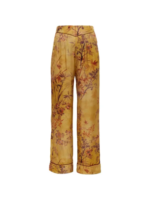 Forte Forte botanical-motif wide-leg trousers Yellow 151240