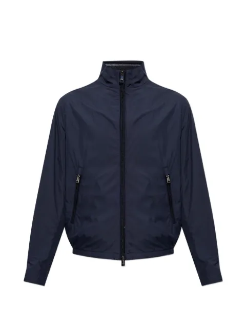 Paul & Shark logo-plaque high-neck jacket Blue 163126130