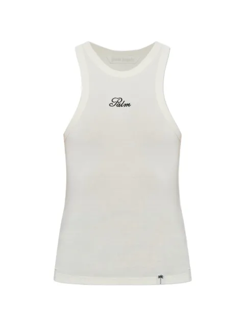 Palm Angels embroidered-logo tank top Neutrals PAWAC006JR001