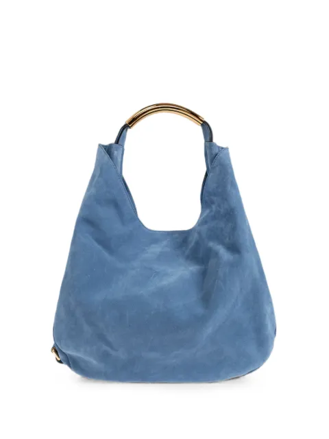 Moschino medium Handle Me suede tote bag Blue MC4182PP1