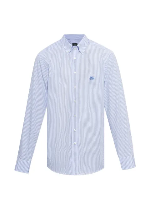 ETRO stripe-pattern embroidered-logo shirt White MRIB0004AC11J