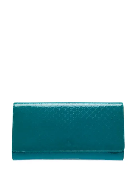 Gucci Pre-Owned 2016-2026 Microguccissima Patent Broadway clutch bag Blue YXIRMIPO0LC8EL6X