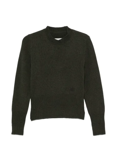MM6 Maison Margiela Numeric Signature ribbed-trim sweater Green S52HL0064M13287