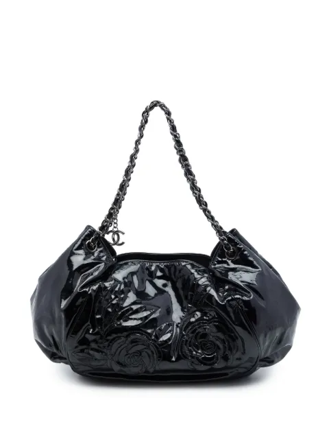 CHANEL Pre-Owned 2010-2011 Patent Accordion Camellia tote bag Black O06DUEXI32VNBK6O