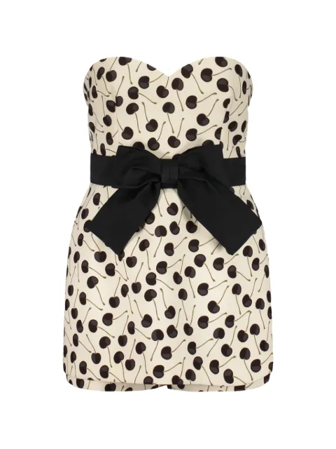 RED Valentino cherry-print bow-detail playsuit Neutrals 1R3VEB656JR