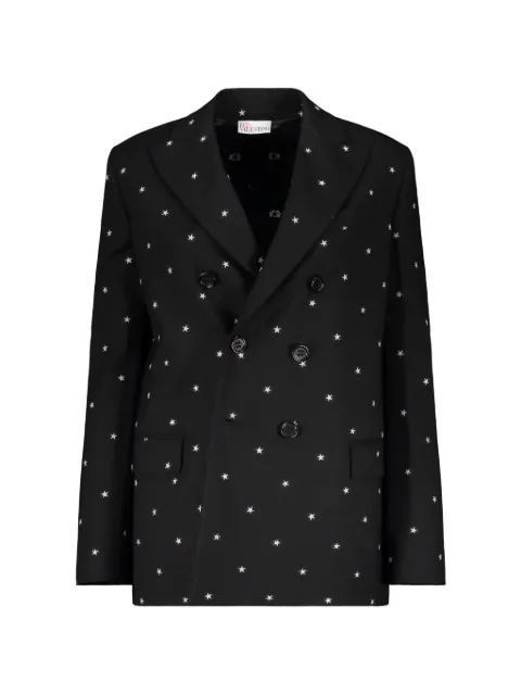 RED Valentino star-print double-breasted blazer Black 1R3CEC406J2