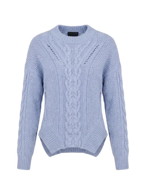 DONDUP cable-knit crew-neck sweater Blue DT446M01027D002