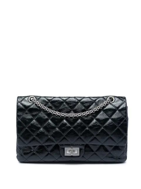 CHANEL Pre-Owned 2010-2011 Quilted Crinkled Patent Reissue 2.55 Double Flap 227 shoulder bag Black IMHFUD69NMTAZQCF