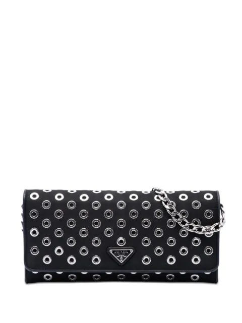Prada Pre-Owned 2000-2013 Tessuto Grommet Wallet On Chain crossbody bag Black D5LN7KXLAYO3Y54K