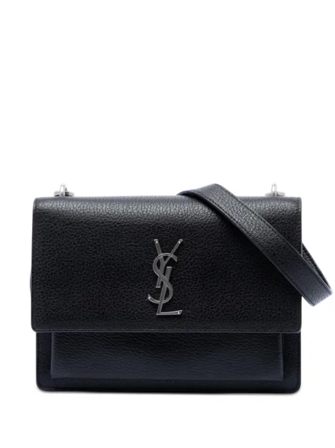 Saint Laurent Pre-Owned 2017 Medium Grained Calfskin Monogram Sunset crossbody bag Black BR67U0IOOHLJOJWD