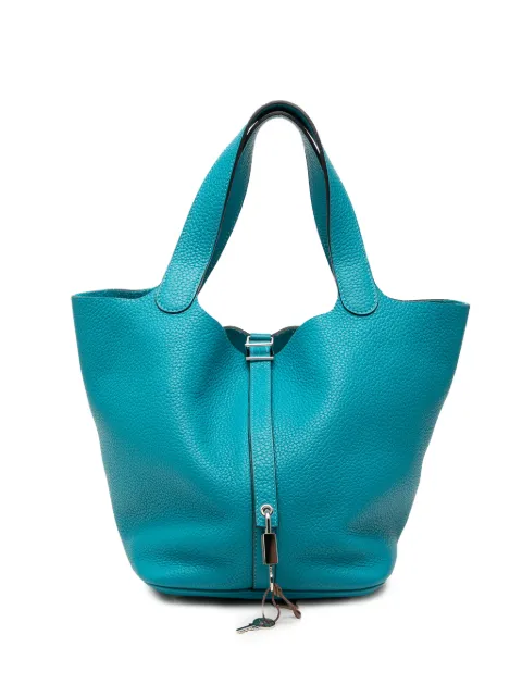 Hermès Pre-Owned 2014 Clemence Picotin Lock 22 handbag Blue JFKWE7DZ721NH2QZ