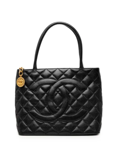 CHANEL Pre-Owned 2000-2002 Caviar Medallion tote bag Black CZIUB2IOL8YCE2R0