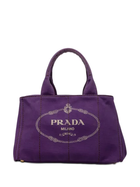 Prada Pre-Owned 2000-2013 Canvas Canapa Logo Tote satchel Purple Y851HY4REV3TDGW0