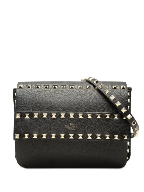 Valentino Garavani Pre-Owned 2018-2026 Small Grained Calfskin Rockstud crossbody bag Black IPRO6O9Y4XK2MWOG